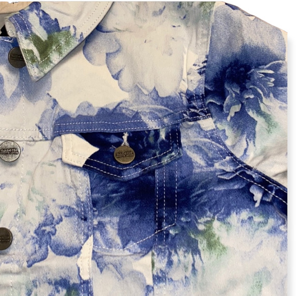 NANETTE Lepore Women's Blue Christine Print Button-Up Jacket Size M - Picture 3 of 9